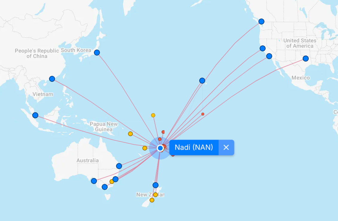 Fiji Airways Route Network