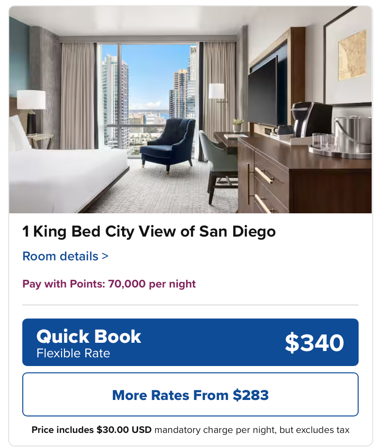 Hilton award rate