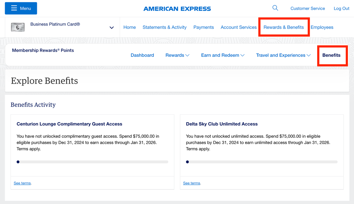 How to find Hilton credit on the Amex Business Platinum card