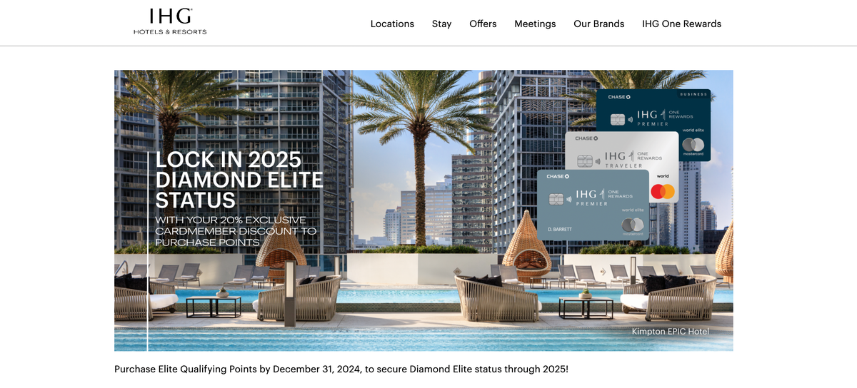 IHG elite qualifying points promotion