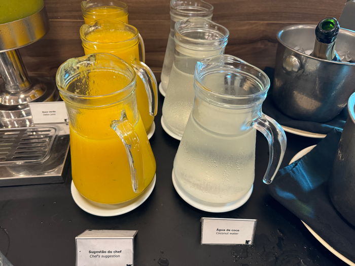 JW Marriott Hotel Rio de Janeiro breakfast juice coconut water champagne JW Marriott Hotel Rio de Janeiro breakfast juice coconut water champagne