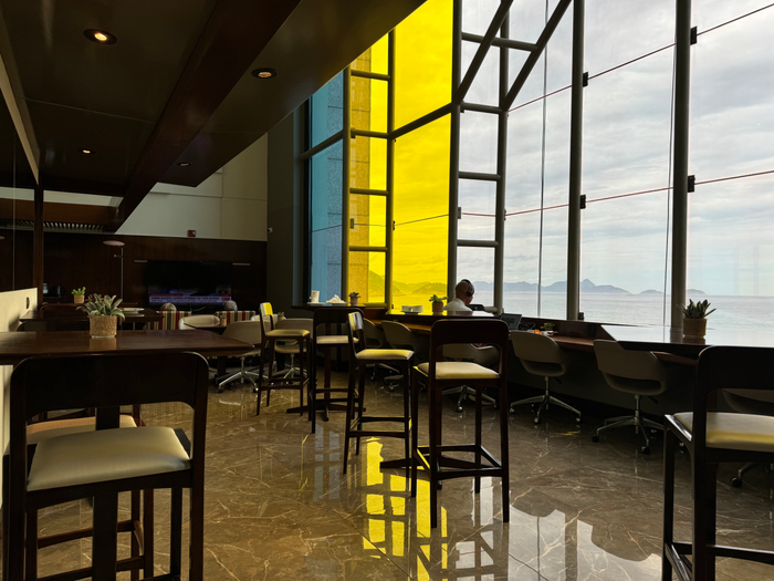 JW Marriott Hotel Rio de Janeiro lounge seating by window JW Marriott Hotel Rio de Janeiro lounge seating by window