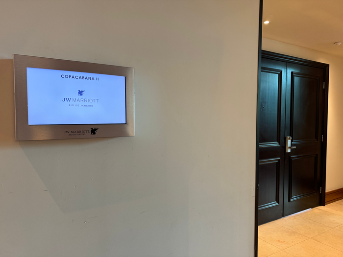 JW Marriott Hotel Rio de Janeiro meeting room sign JW Marriott Hotel Rio de Janeiro meeting room sign