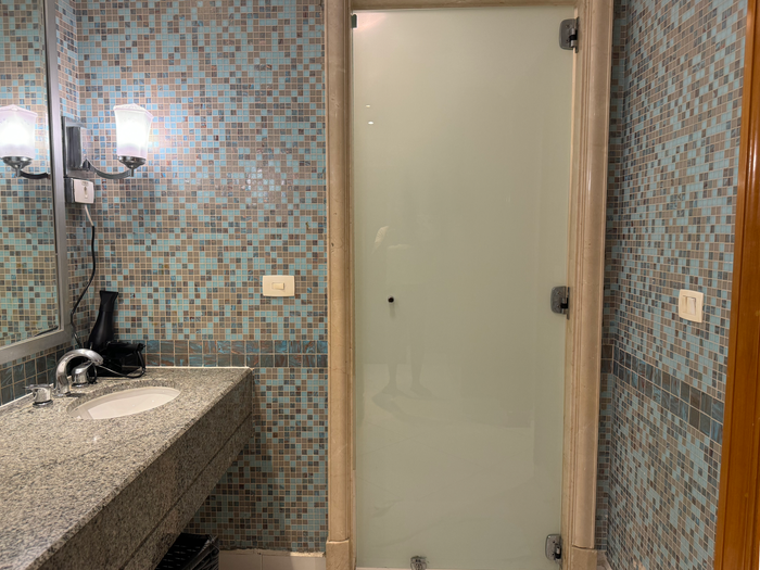 JW Marriott Hotel Rio de Janeiro rooftop lockers shower door JW Marriott Hotel Rio de Janeiro rooftop lockers shower door