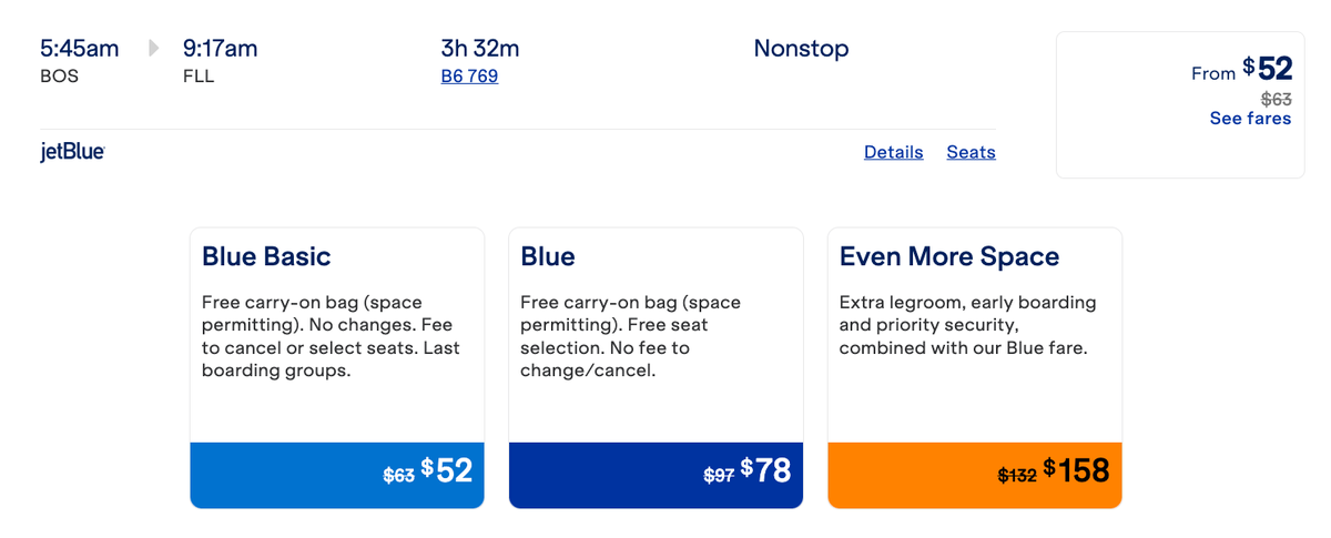 JetBlue fare sale HELLO2025 BOS FLL