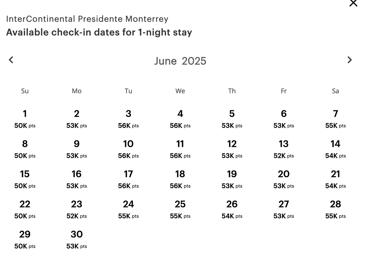 InterContinental Monterrey Award rates