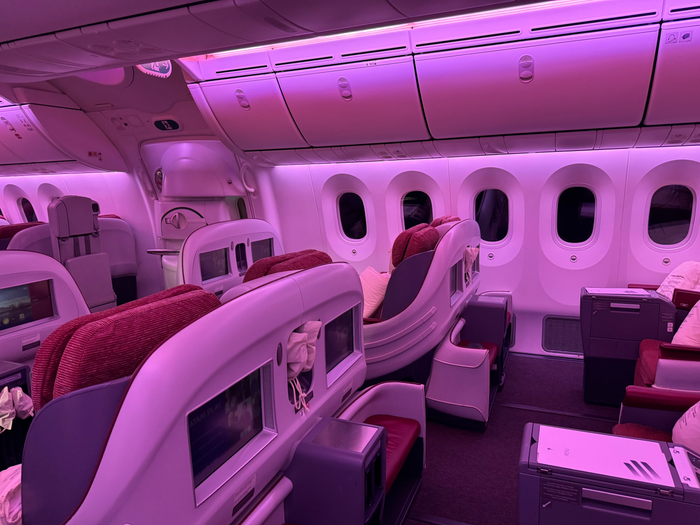 LATAM business class B787 8 SCL LAX empty cabin LATAM business class B787 8 SCL LAX empty cabin