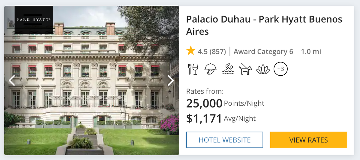 Palacio Duhau Park Hyatt Buenos Aires cost