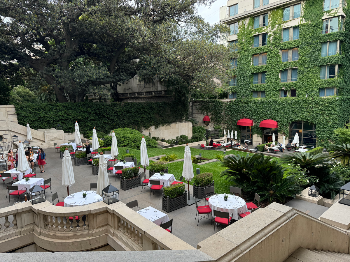 Palacio Duhau Park Hyatt Buenos Aires courtyard tables view