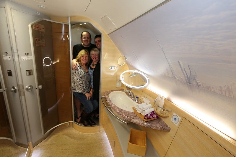 Shower in the Emirates Suites