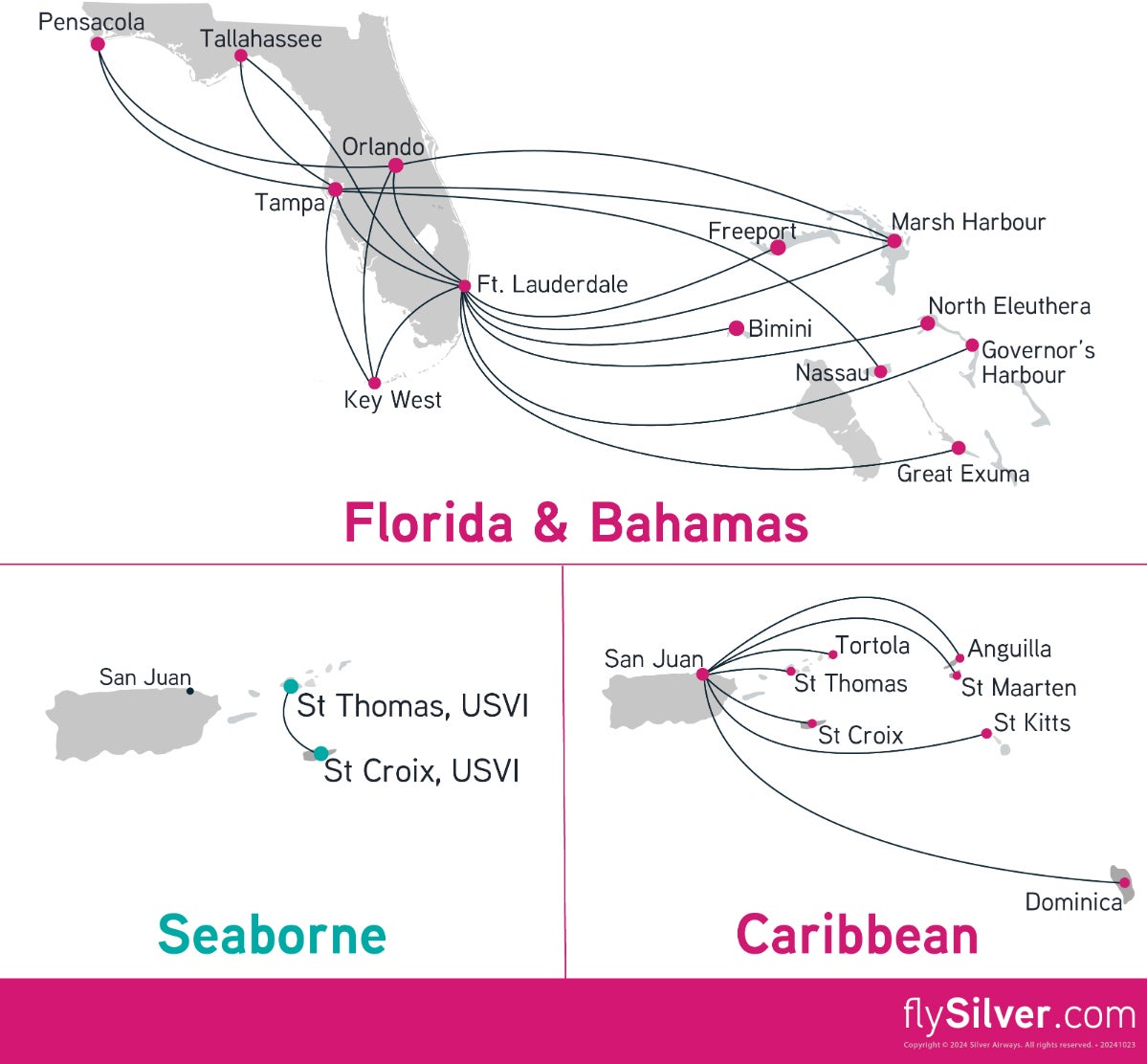 Silver Airways route map