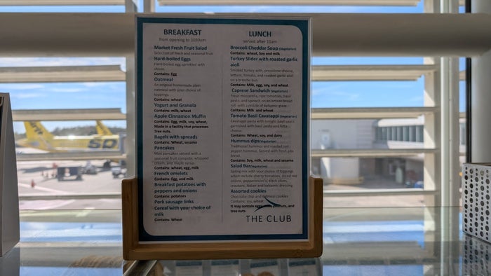 The Club MCO Terminal A food and beverage menu The Club MCO Terminal A food and beverage menu