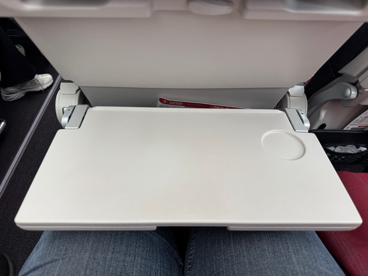 Turkish Airlines IST ATL 787 9 economy tray table