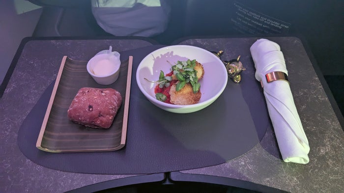 Virgin Atlantic A330 900 Business Class Appetizer Virgin Atlantic A330 900 Business Class Appetizer