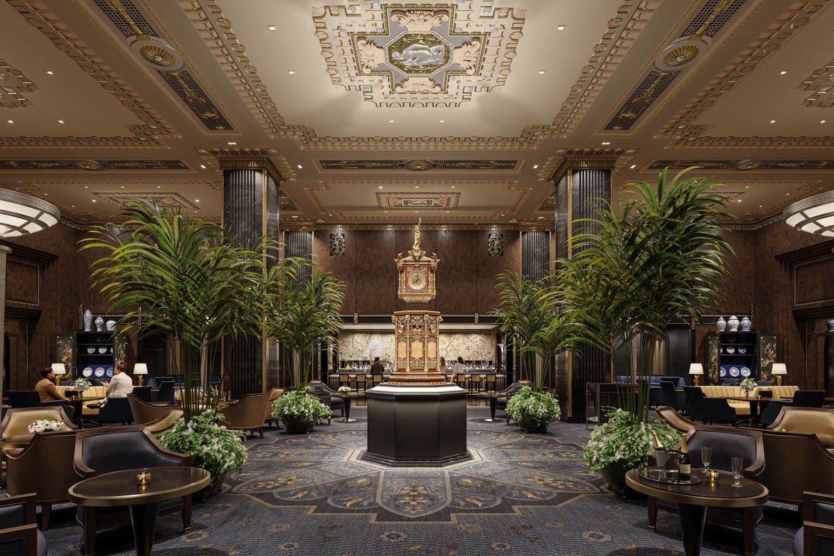 Waldorf Astoria New York Lobby with Clock Credit Noe Associates Courtesy The Boundary