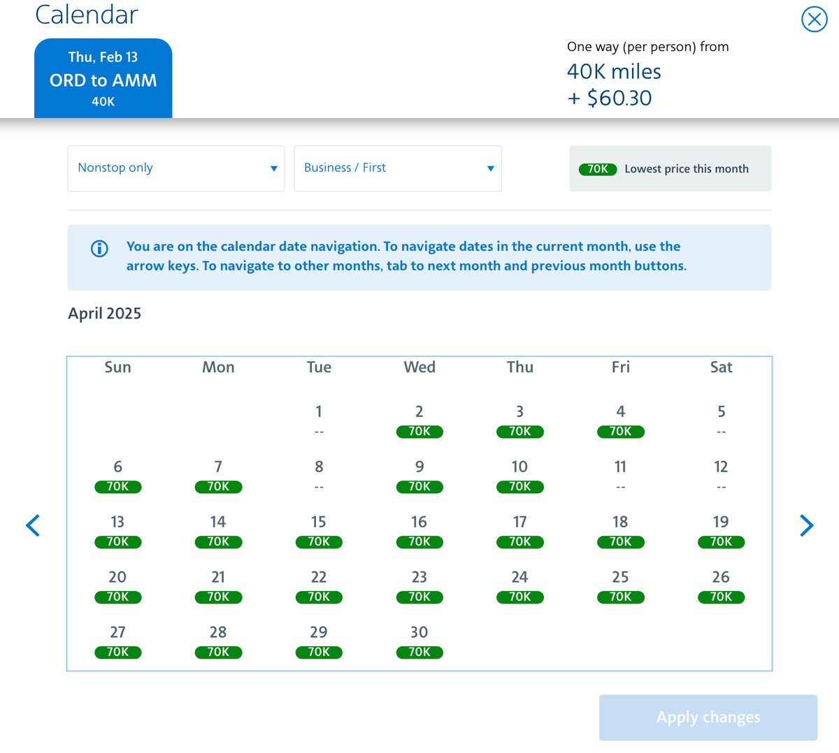 AA award calendar ORD AMM May 2025