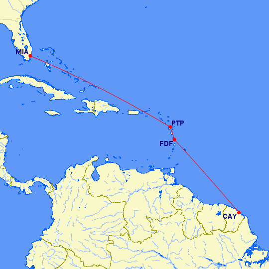 Air France island hopper map