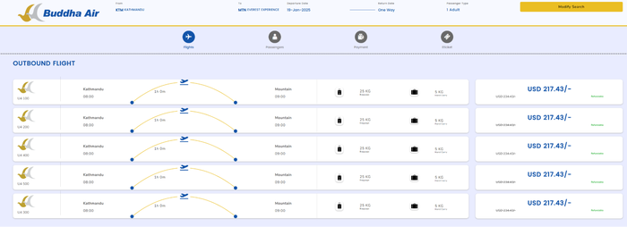 Buddha Air mountain flights list Buddha Air mountain flights list