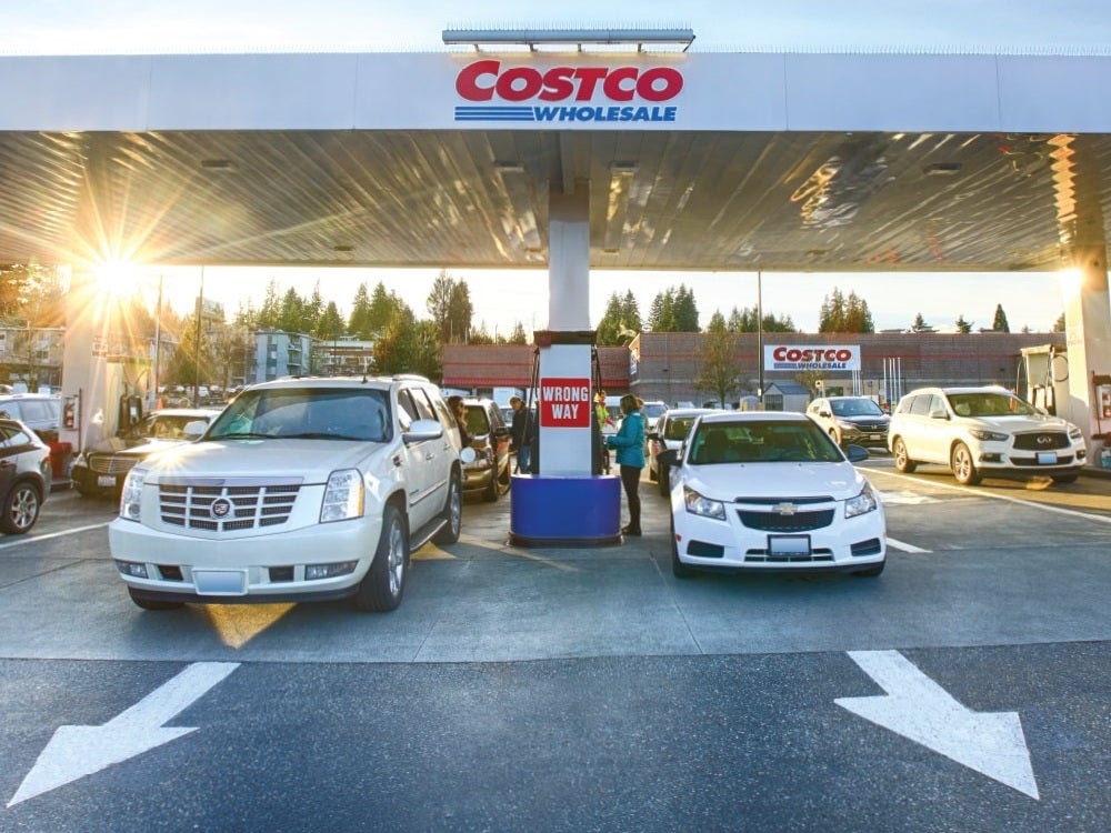 Cars at Costco gas station