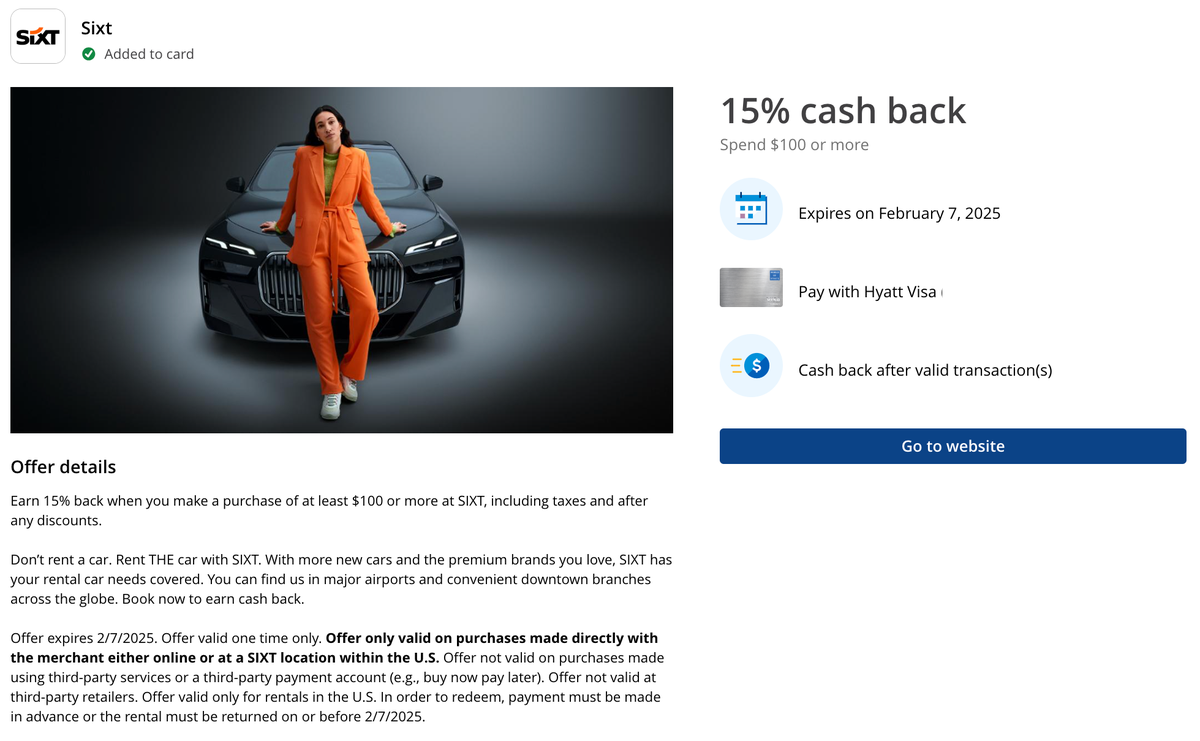 Chase Offer SIXT January 2025