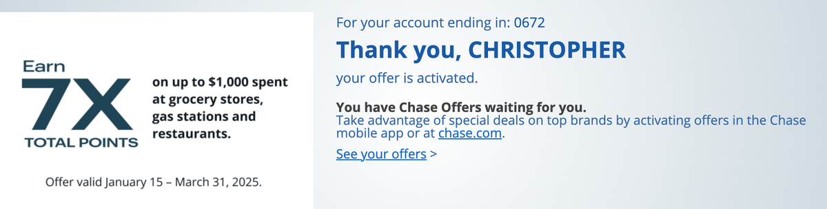 Chase Spend and Get Offers My Bonus IHG