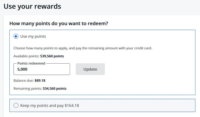 Chase Travel Portal Points and Cash