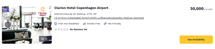 Clarion Hotel Copenhagen Airport new price 30k Choice points