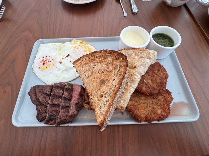 Conrad Orlando Sophia steak and eggs Conrad Orlando Sophia steak and eggs