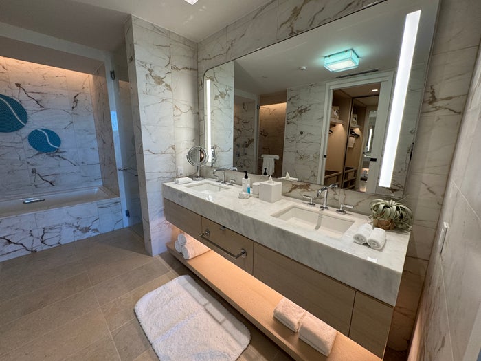 Conrad Orlando king room suite bathroom counter Conrad Orlando king room suite bathroom counter