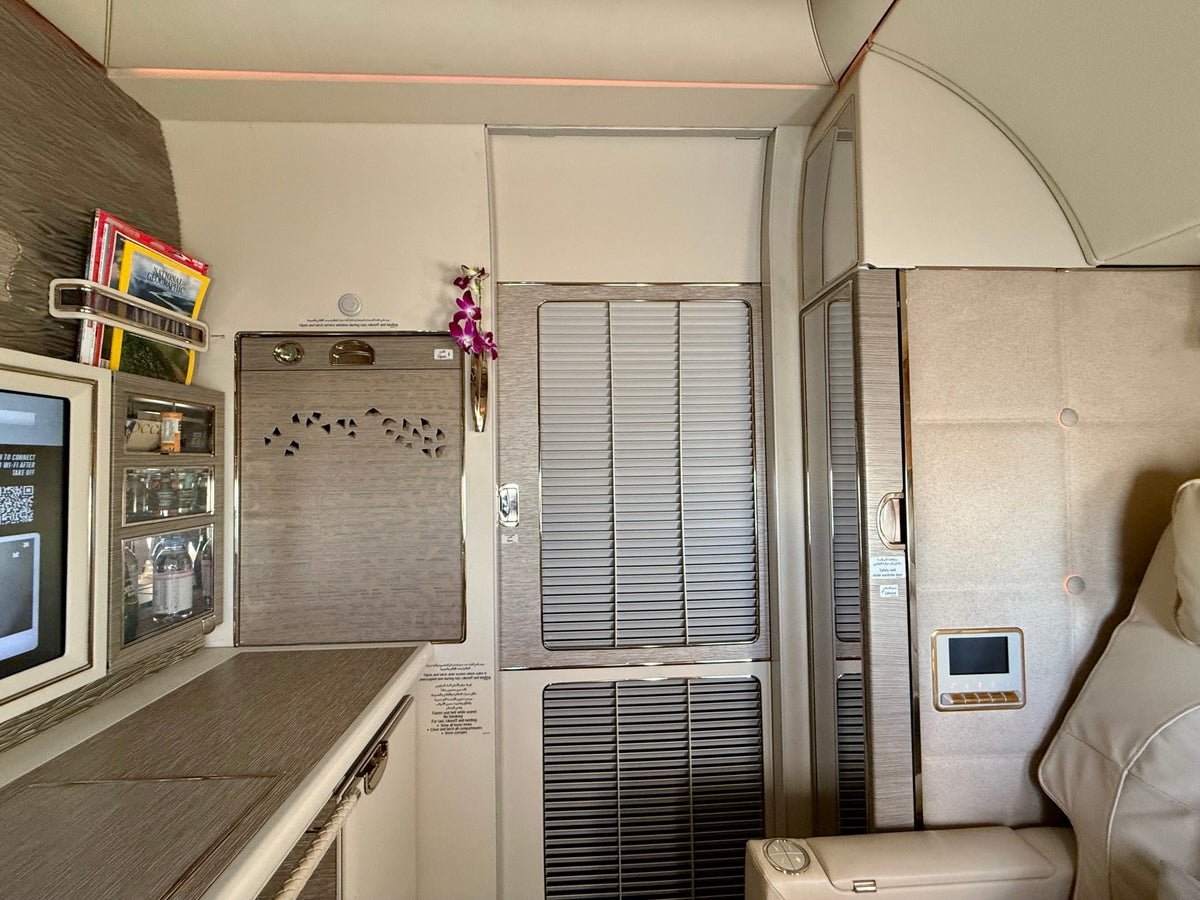 Emirates First Class closing door on the Airbus A380