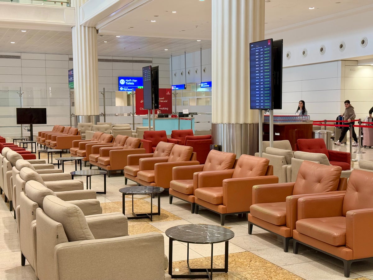 Emirates business class chauffeur service waiting area at Dubai DXB