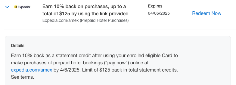 Expedia Amex Offer