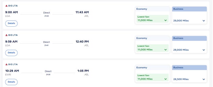 Flying Blue award calendar devalued US domestic