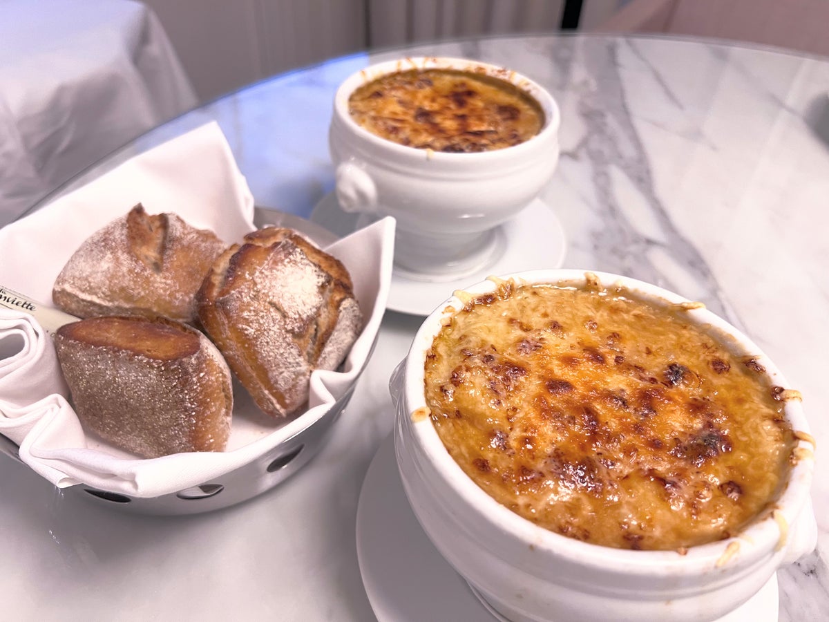 French onion soup at Hotel du Louvre