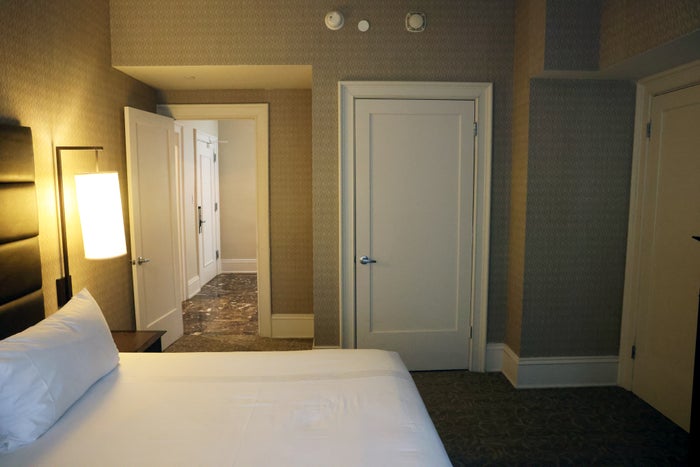 Hotel AKA Rittenhouse Square Philadelphia Suite 303 bedroom toward entrance Hotel AKA Rittenhouse Square Philadelphia Suite 303 bedroom toward entrance