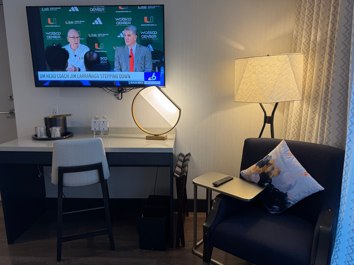 Hyatt Centric Las Olas Fort Lauderdale bedroom desk chair TV Hyatt Centric Las Olas Fort Lauderdale bedroom desk chair TV