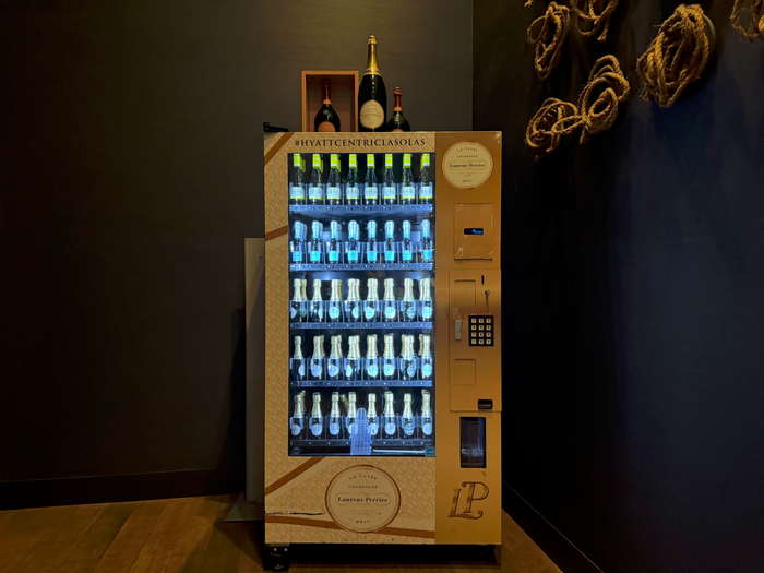 Hyatt Centric Las Olas Fort Lauderdale lobby champagne vending machine Hyatt Centric Las Olas Fort Lauderdale lobby champagne vending machine