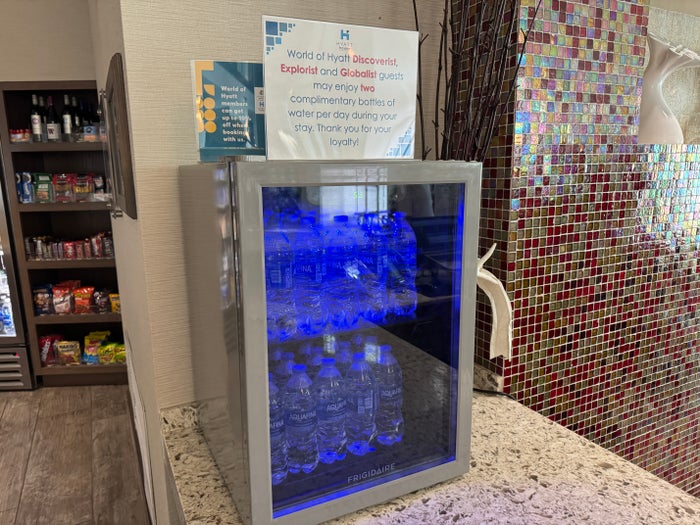 Hyatt House Naples water bottles for WOH members 
