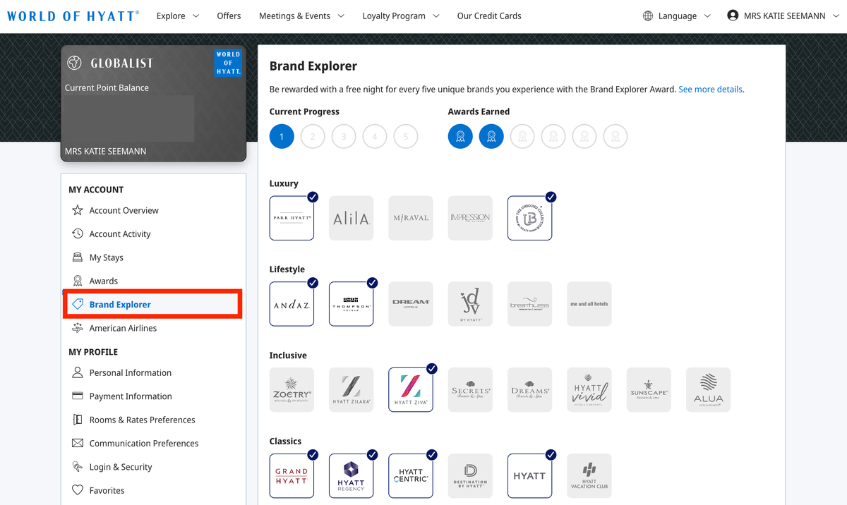 Hyatt brand explorer