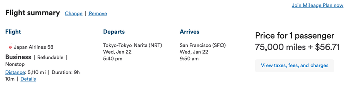 Japan Airlines Award Ticket on Alaska Airlines website Japan Airlines Award Ticket on Alaska Airlines website