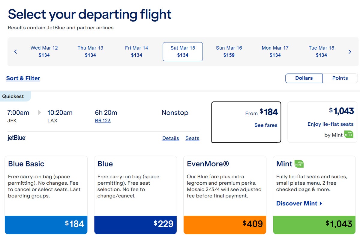 JetBlue Even More Space Booking