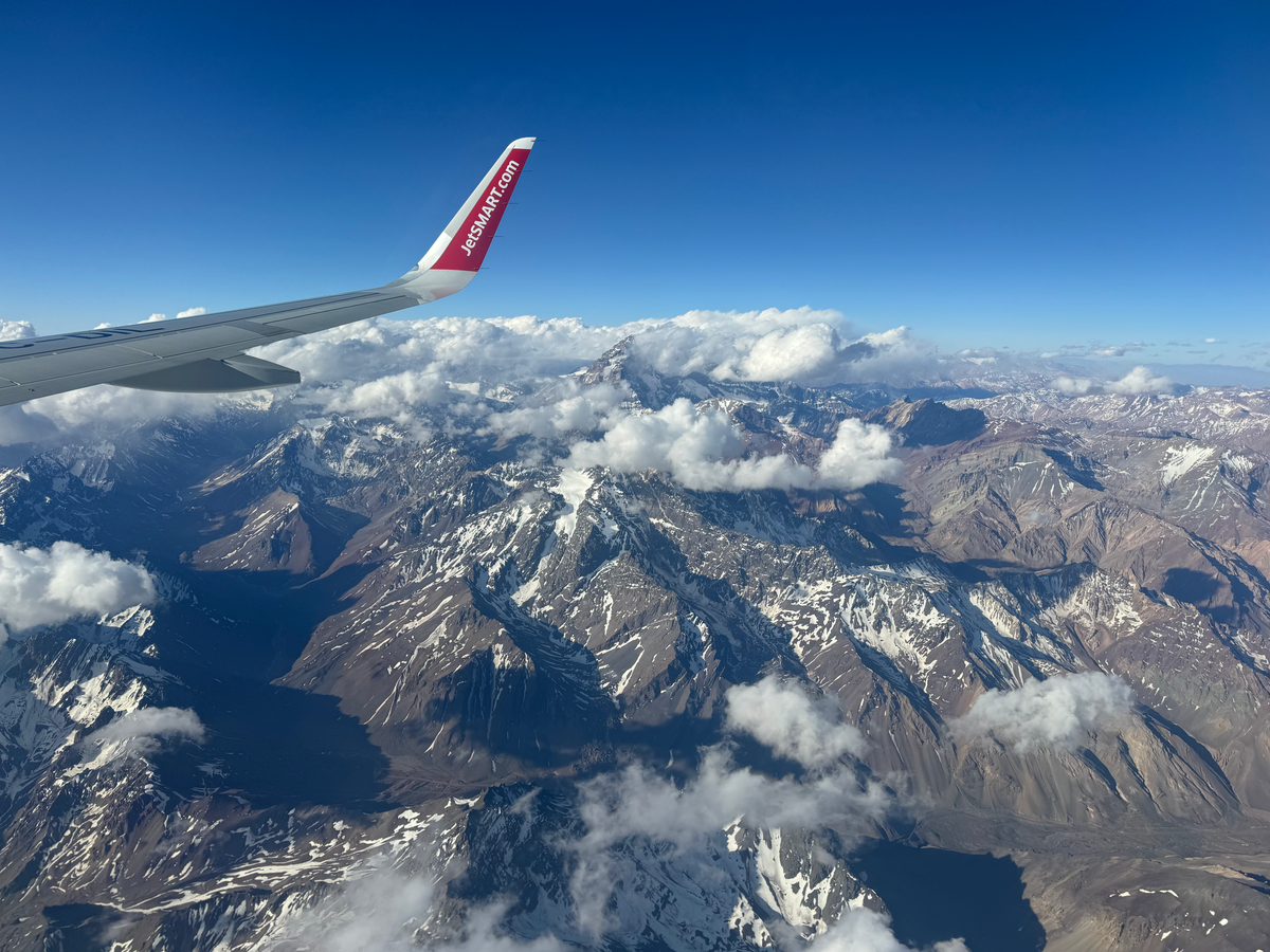 JetSmart A320 Andes Mountain range view