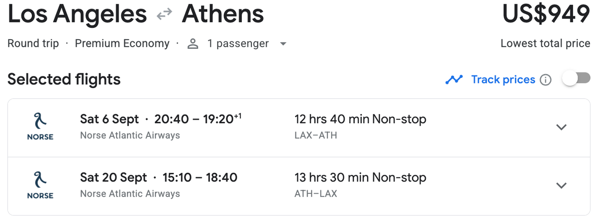 LA to Athens in September