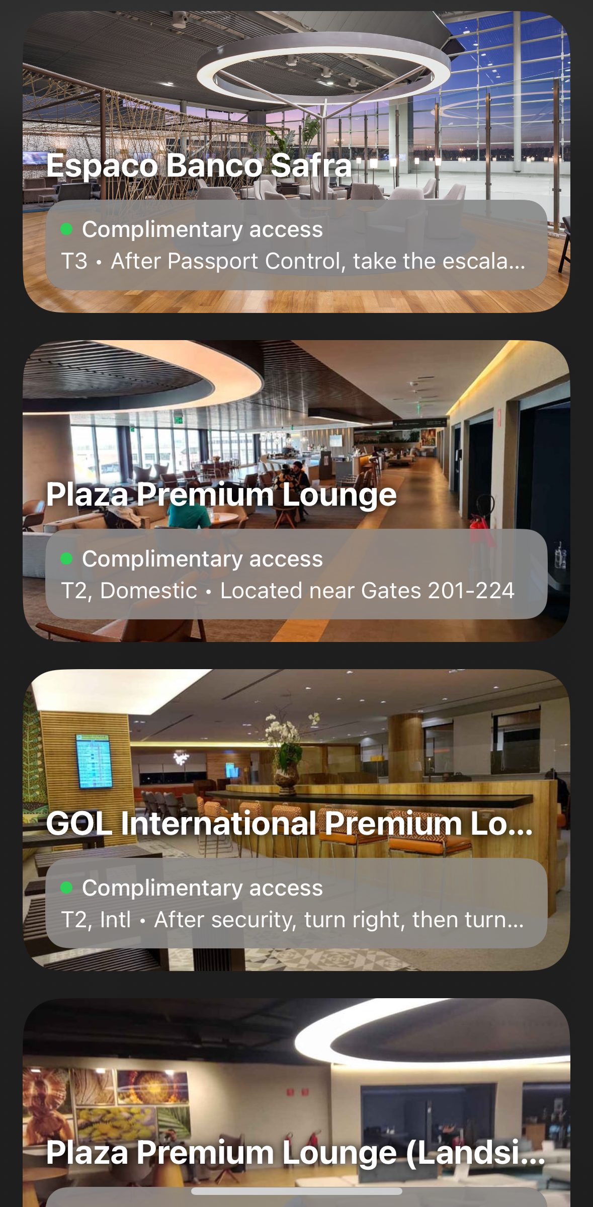 Loungepedia app GRU lounge access