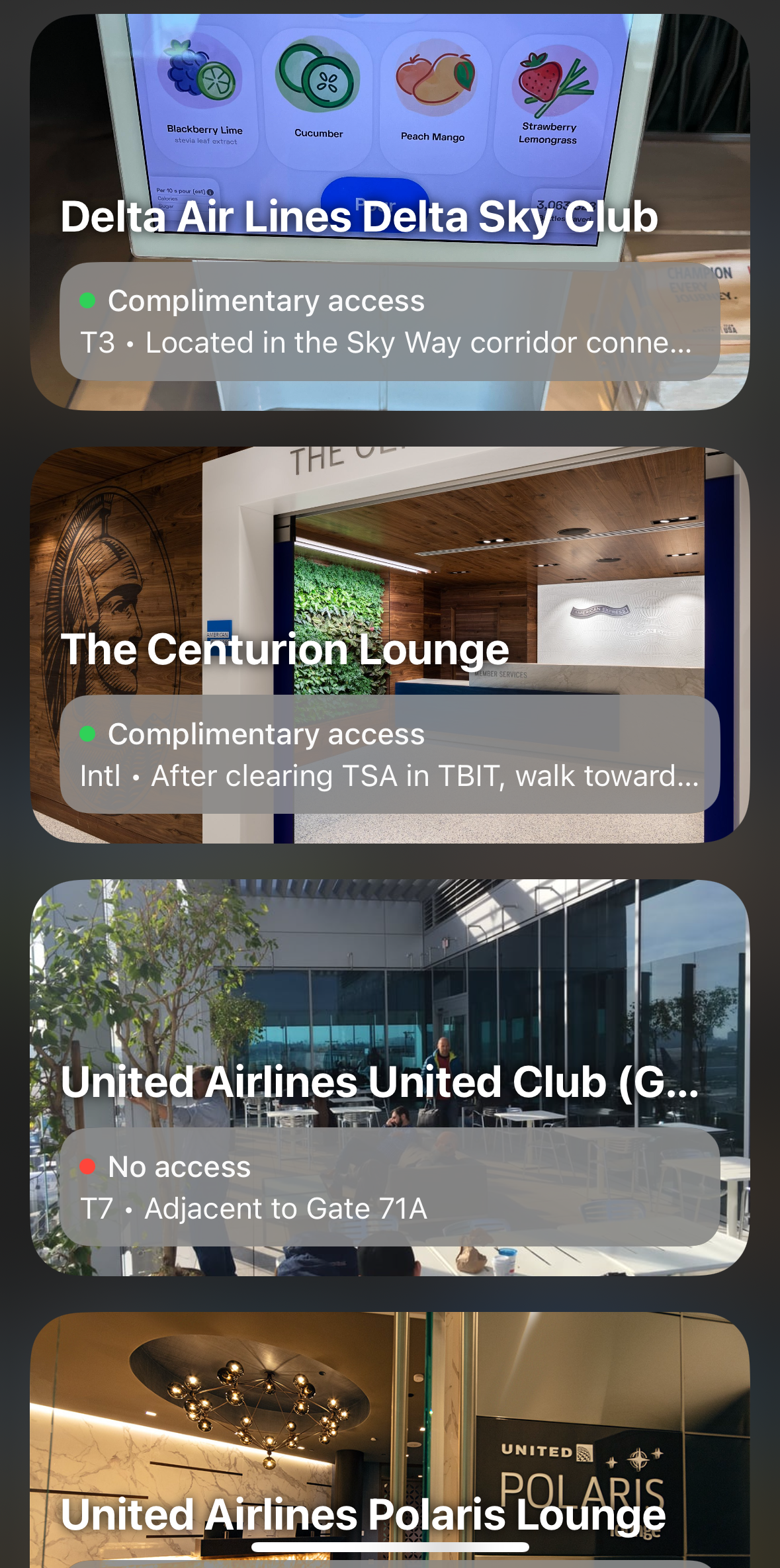 Loungepedia app LAX lounge access