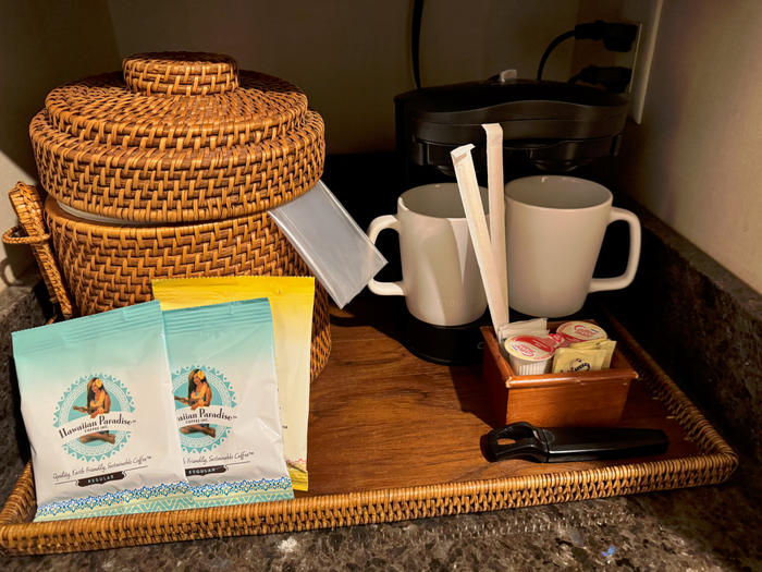 Maui Coast Hotel Kihei coffee supplies
