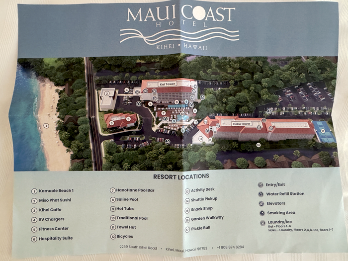 Maui Coast Hotel Kihei property map