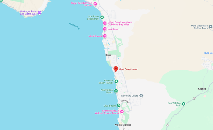 Maui Coast Hotel location