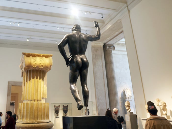 Metropolitan Museum of Art New York City ancient Greek statue butt