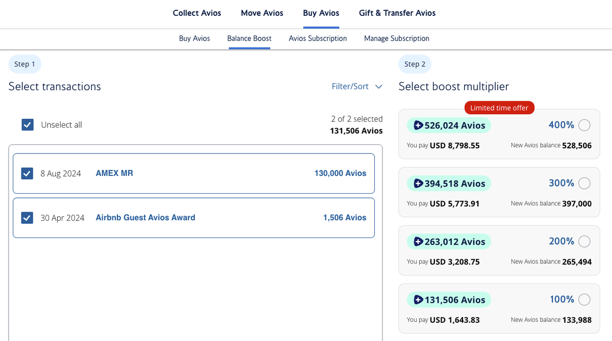 Multiply British Airways Avios 2 transactions